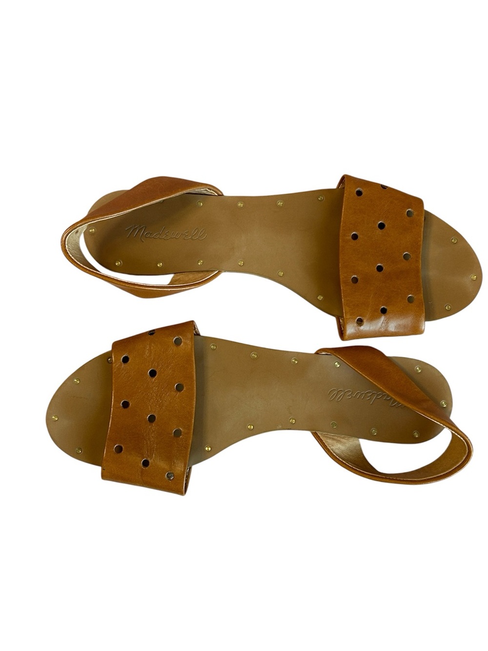 MADEWELL - Abbi Slingback Leather Sandals brown size 7.5